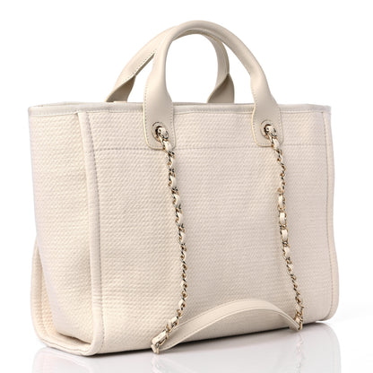 Chanel Mixed Fibers Small Deauville Tote White 4 of 10