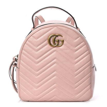 Gucci Calfskin Matelasse GG Marmont Dome Backpack Perfect Pink 1 of 18