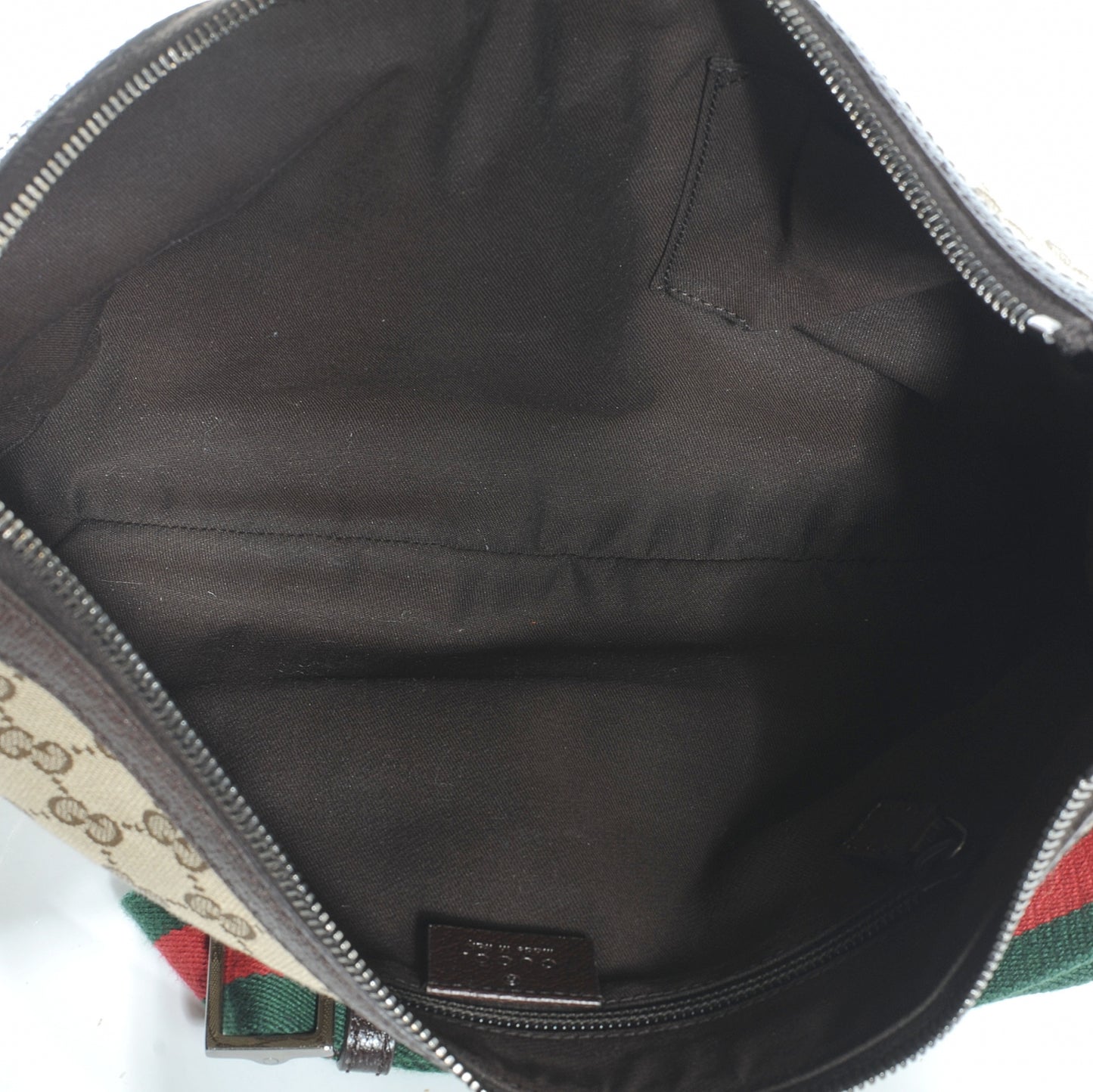 Monogram Web Medium Half Moon Hobo Dark Brown