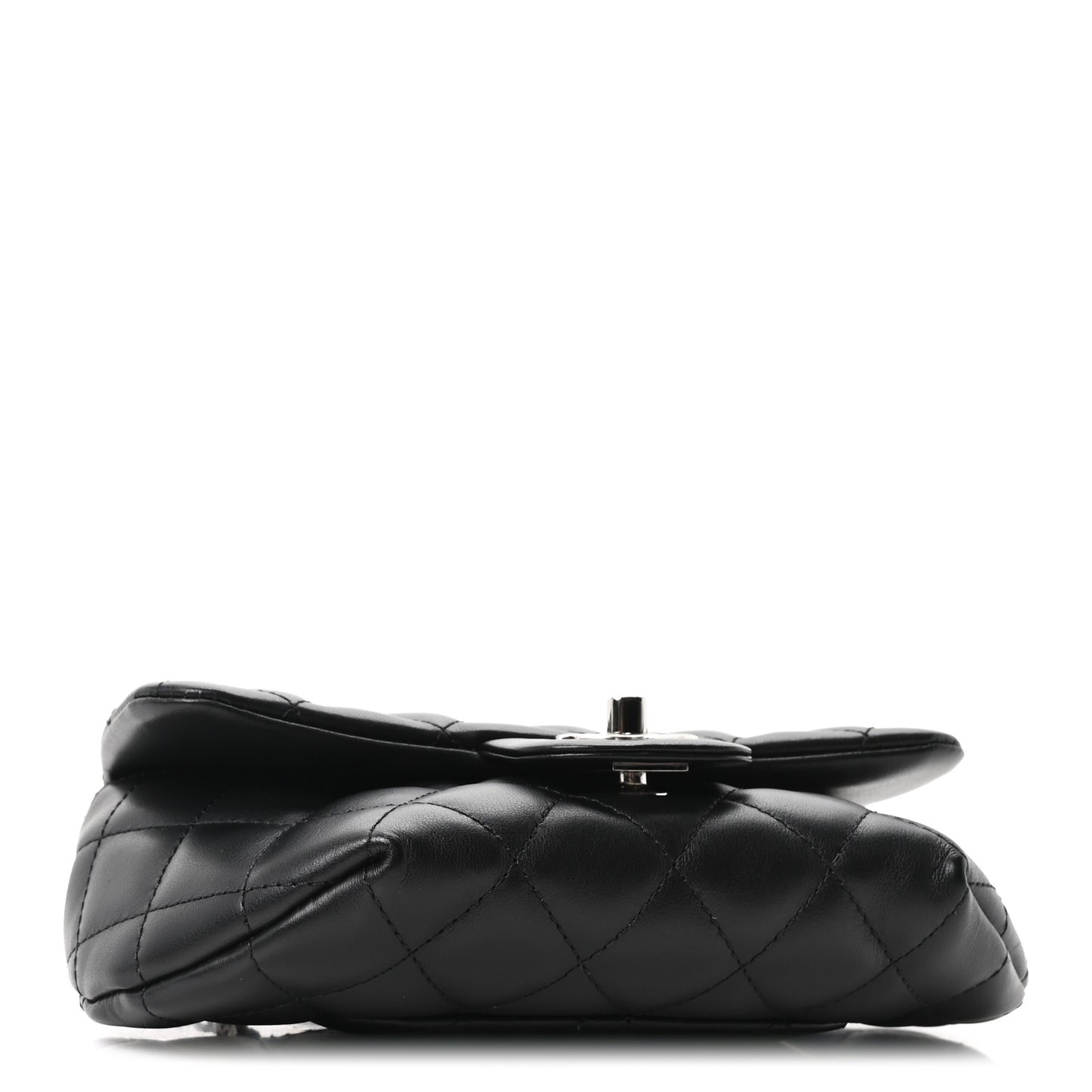 Calfskin Quilted CC Uniform Flap Belt Bag Black
