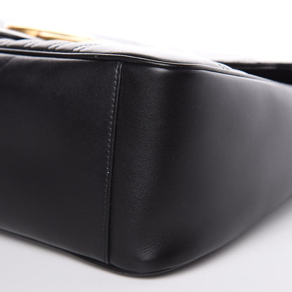 Gucci Calfskin Matelasse Medium GG Marmont Top Handle Shoulder Bag Black 11 of 11