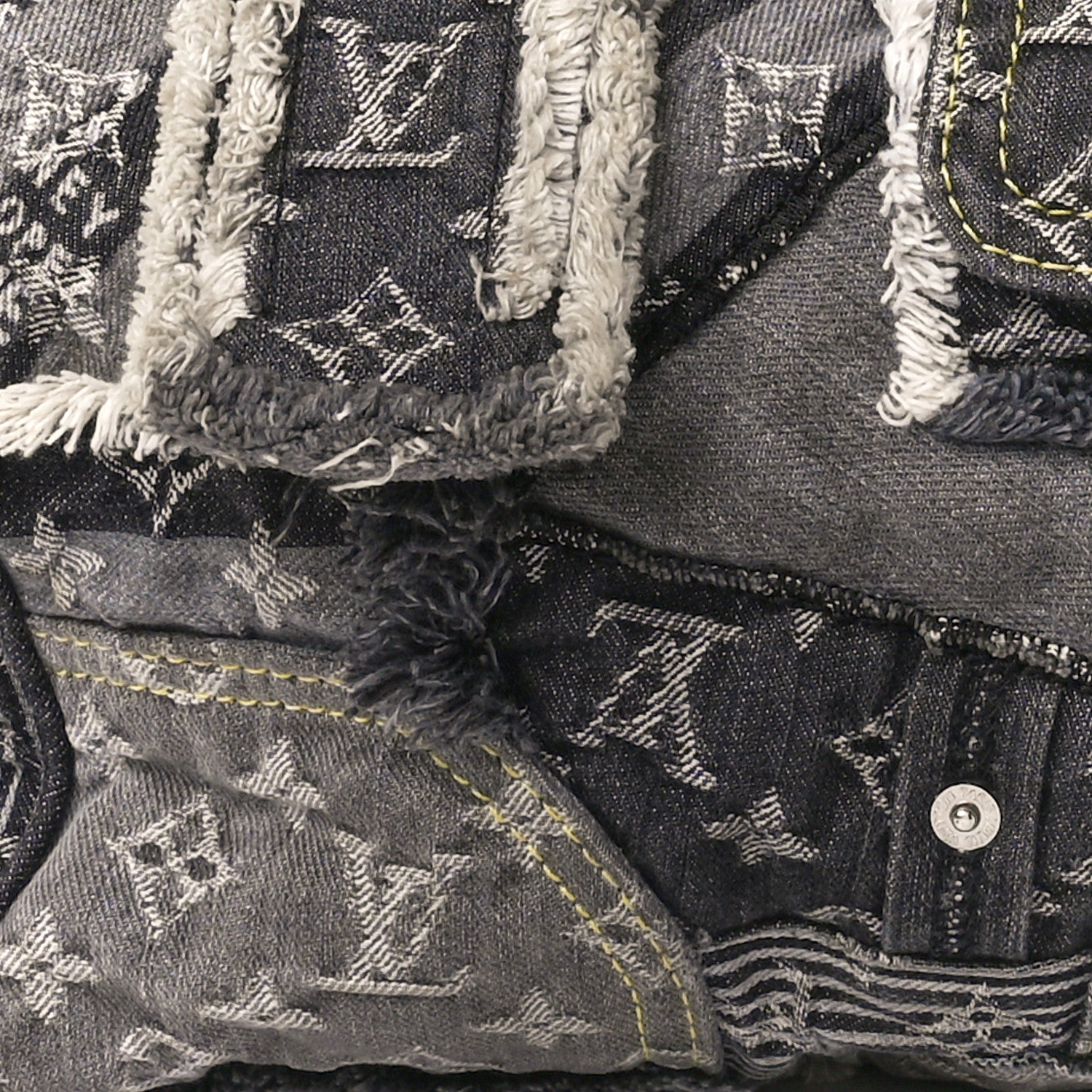 Louis Vuitton Denim Patchwork Speedy 30 Grey 9 of 17