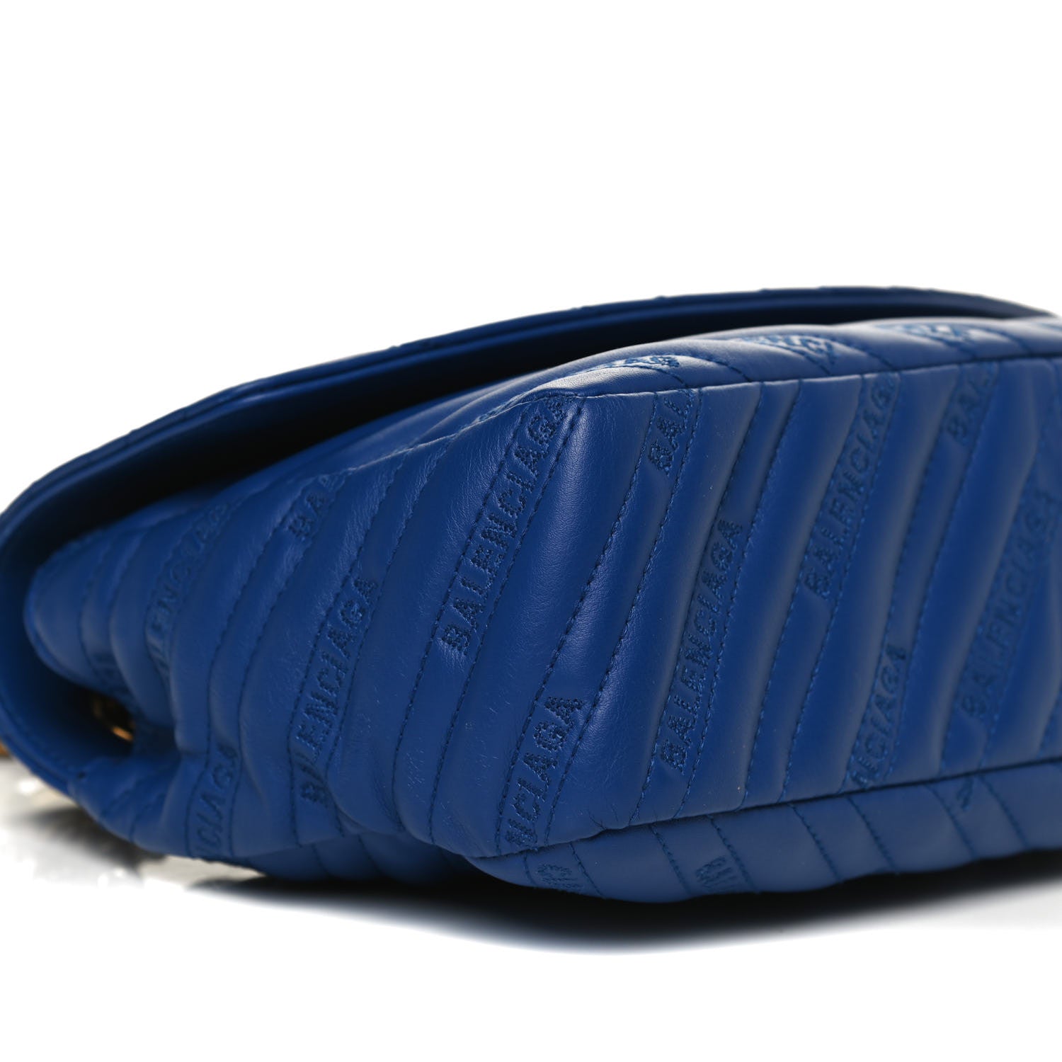 Balenciaga Calfskin Logo Matelasse M BB Round Shoulder Bag Royal Bleu 7 of 8
