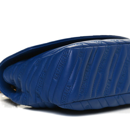 Balenciaga Calfskin Logo Matelasse M BB Round Shoulder Bag Royal Bleu 7 of 8