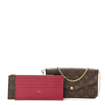 Louis Vuitton Monogram Pochette Felicie Chain Wallet Fuchsia 1 of 11