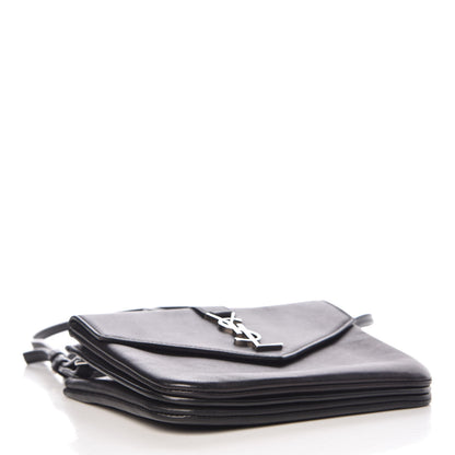 Saint Laurent Calfskin Monogram Tri Pocket Crossbody Bag Black 4 of 11