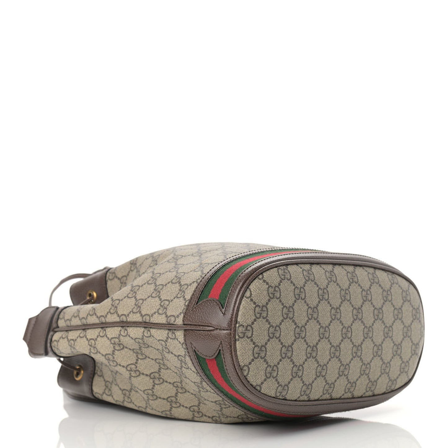 GG Supreme Monogram Web Ophidia Bucket Bag Brown
