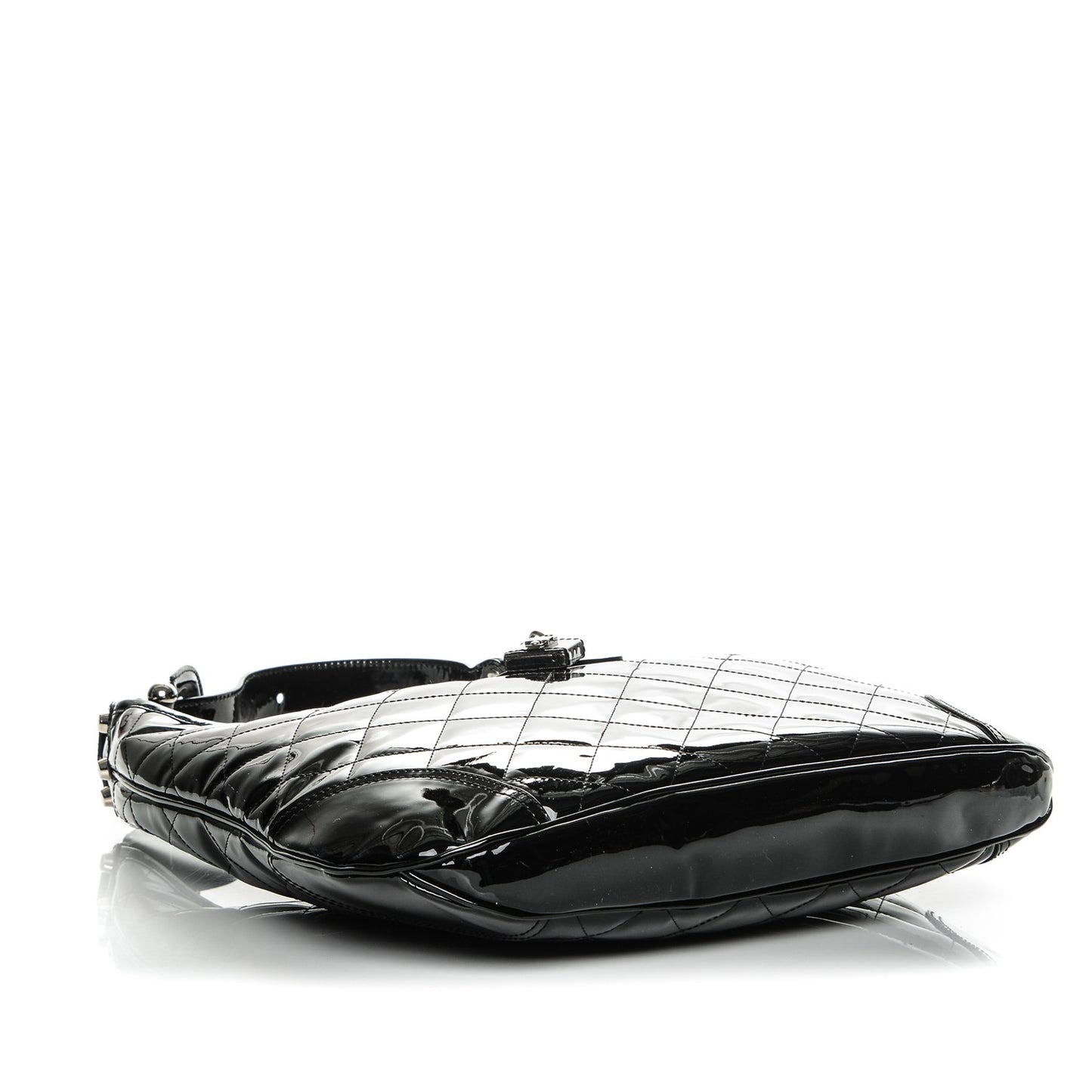Patent Quilted Brook Hobo Black