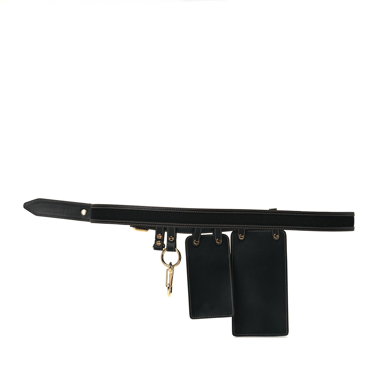 Canvas Vitello King FF Embroidered Utility Belt Pouch Black