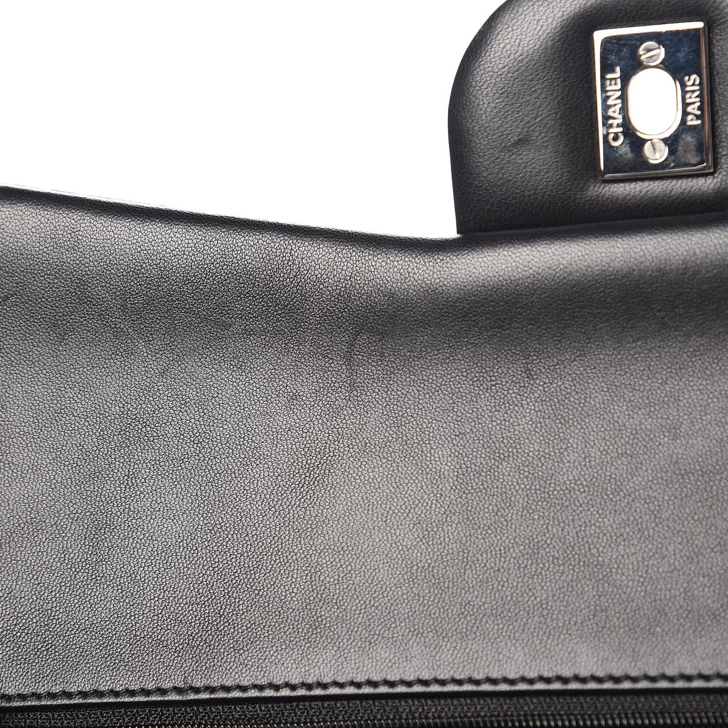 Lambskin Quilted Jumbo Double Flap Black