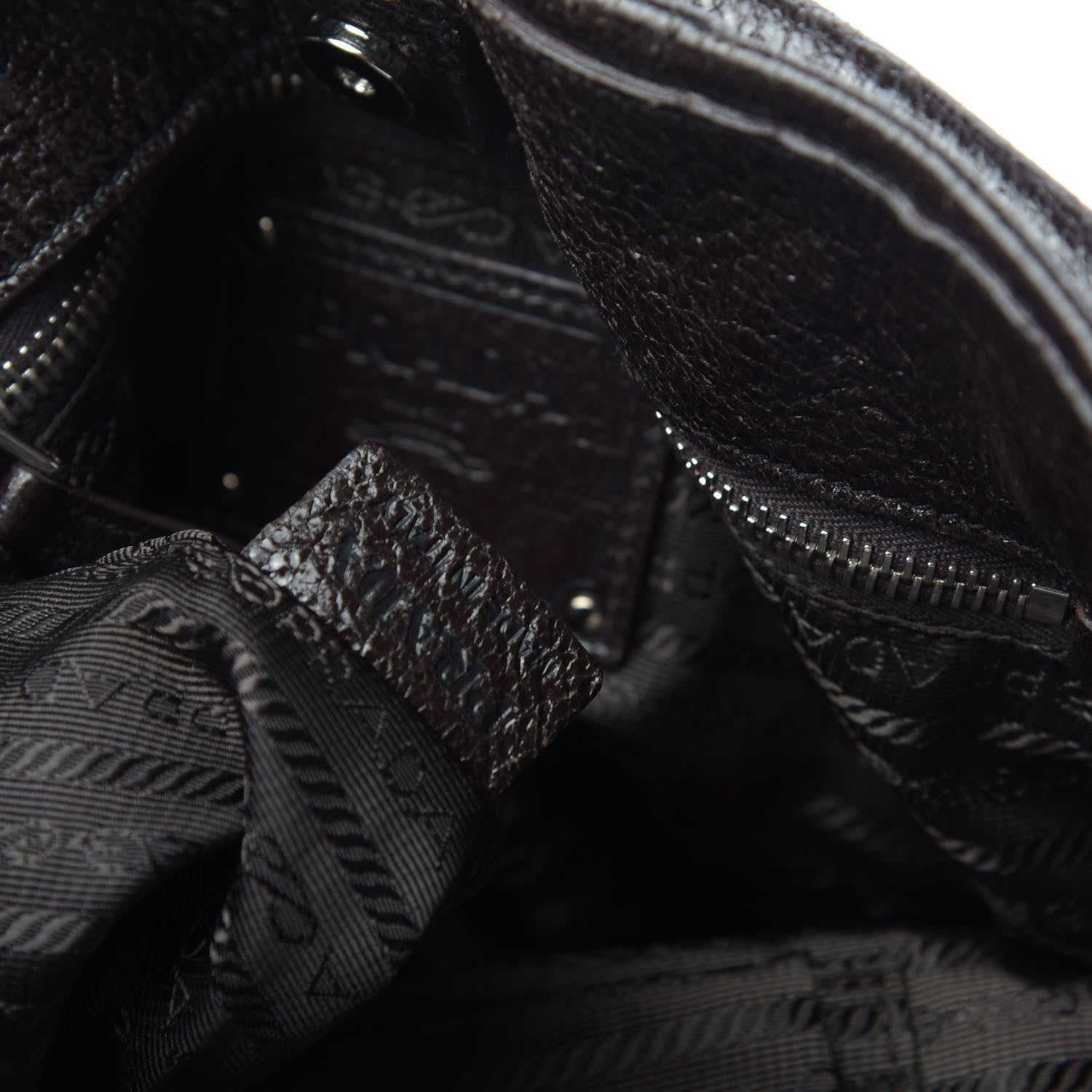 Prada Cervo Lux Chain Flap Hobo Ebano 7 of 11