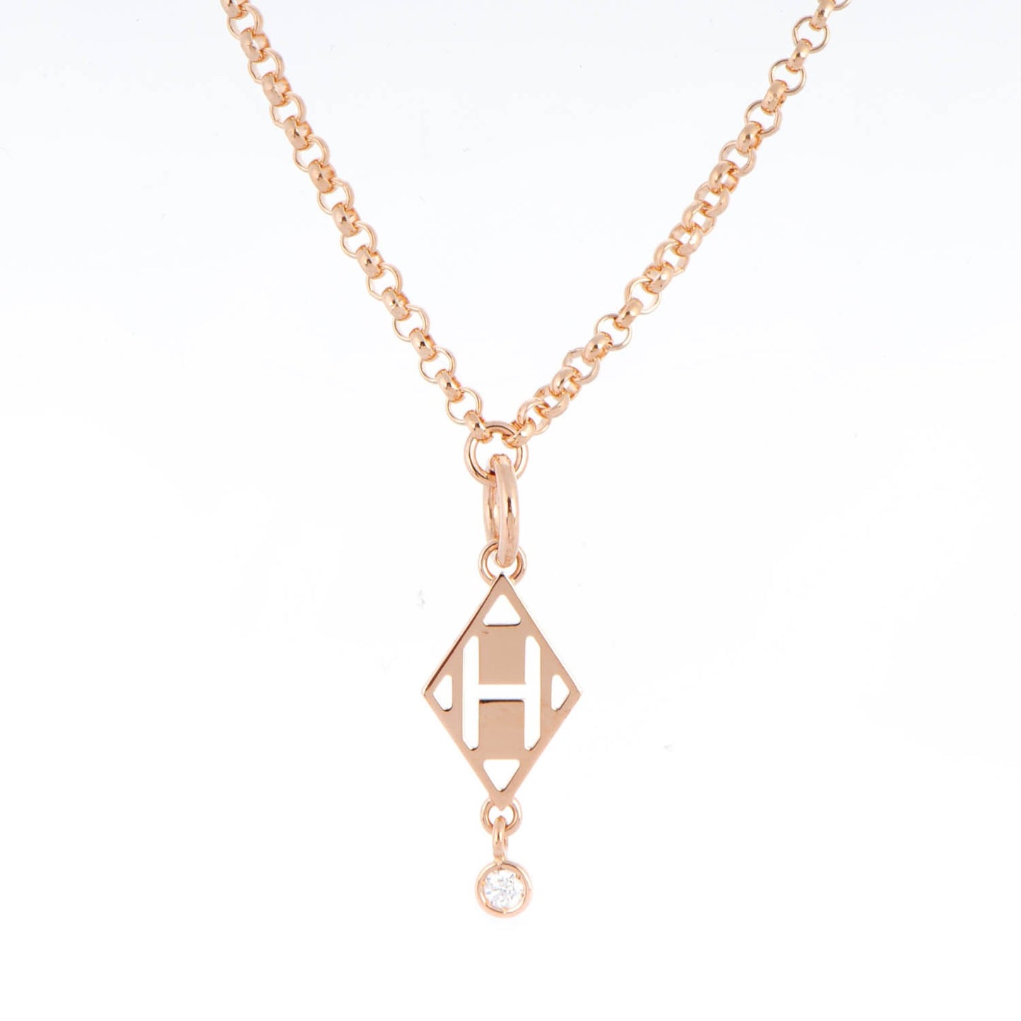 18K Rose Gold Diamond Gambade Pendant Necklace