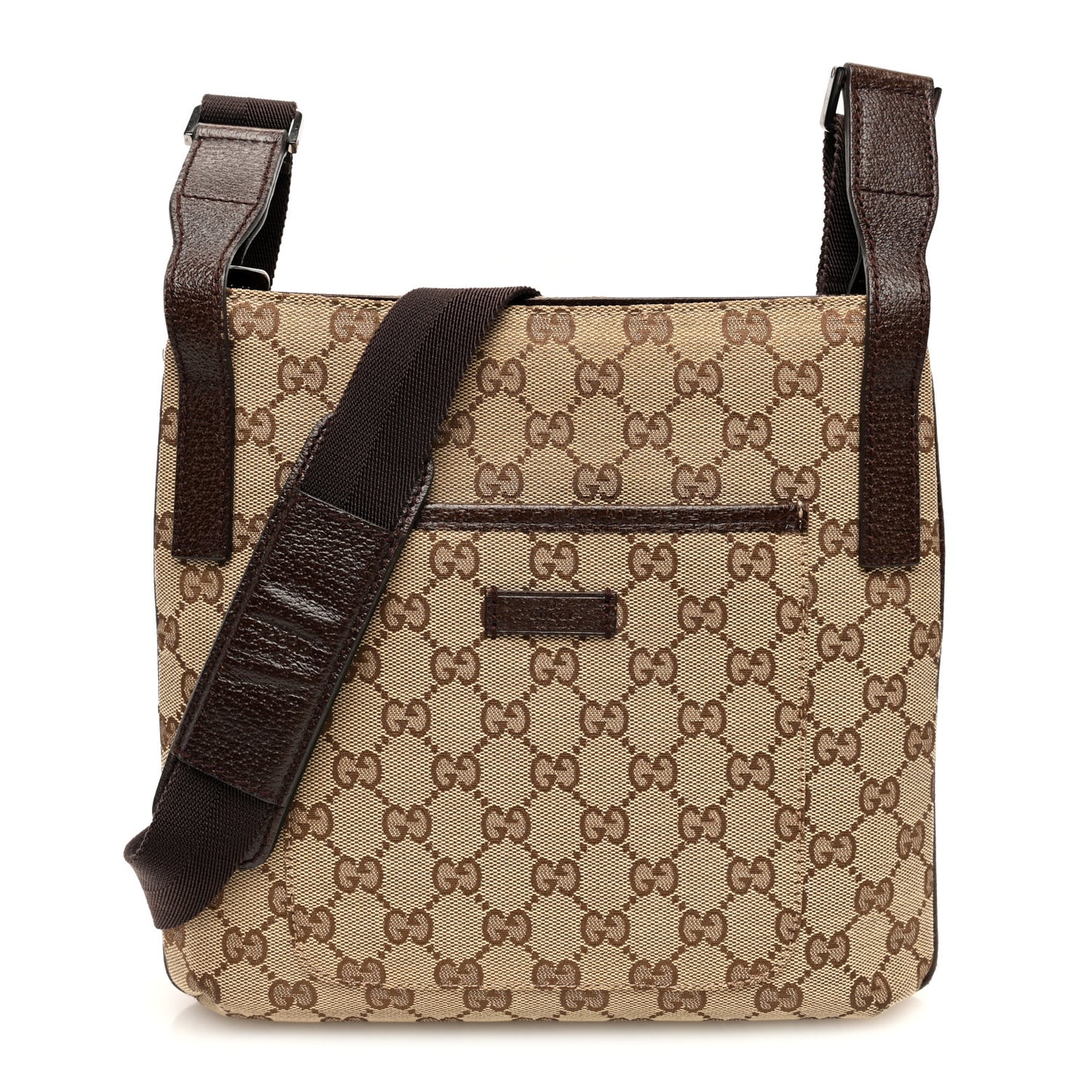 Monogram Flat Messenger Bag Dark Brown