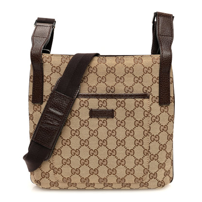 Gucci Monogram Flat Messenger Bag Dark Brown 1 of 10