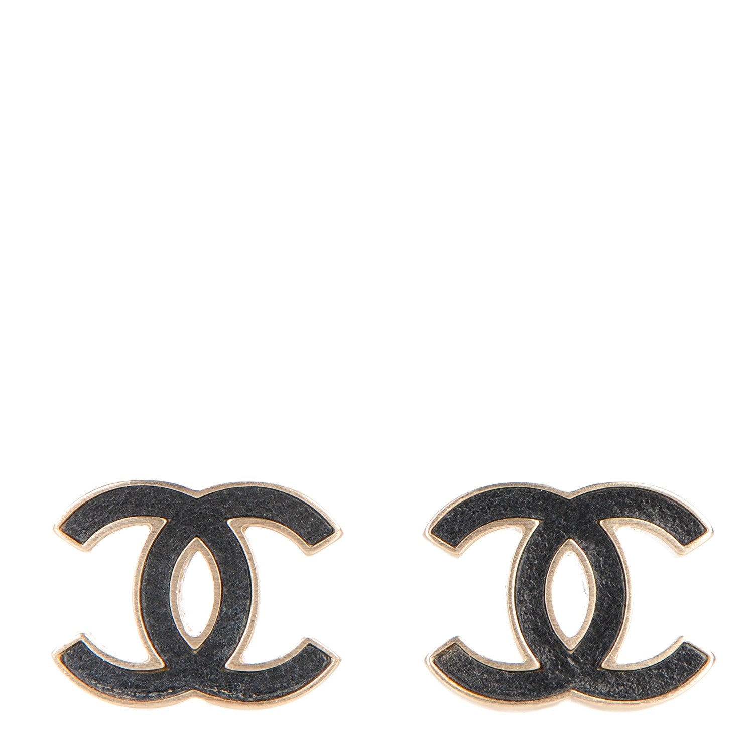 Chanel Lambskin CC Earrings Black 1 of 5