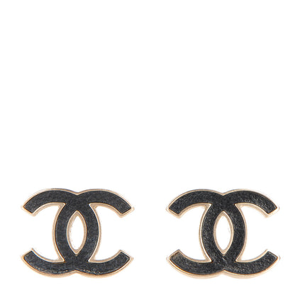 Chanel Lambskin CC Earrings Black 1 of 5