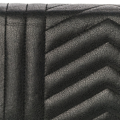Saint Laurent Lambskin Mixed Matelasse Quilted Large Monogram Envelope Wallet Black 11 of 16