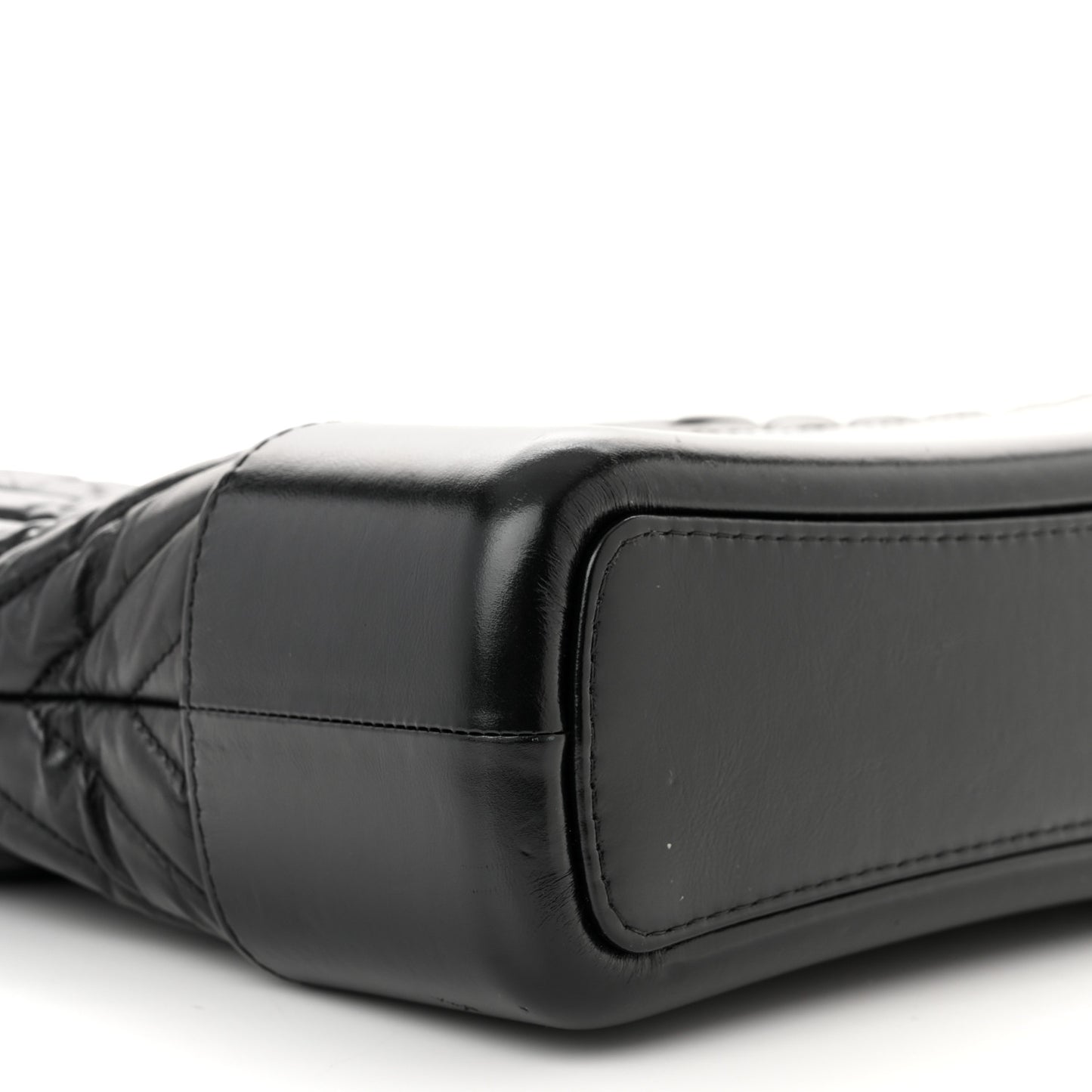 Aged Calfskin Chevron Quilted Medium Gabrielle Hobo So Black