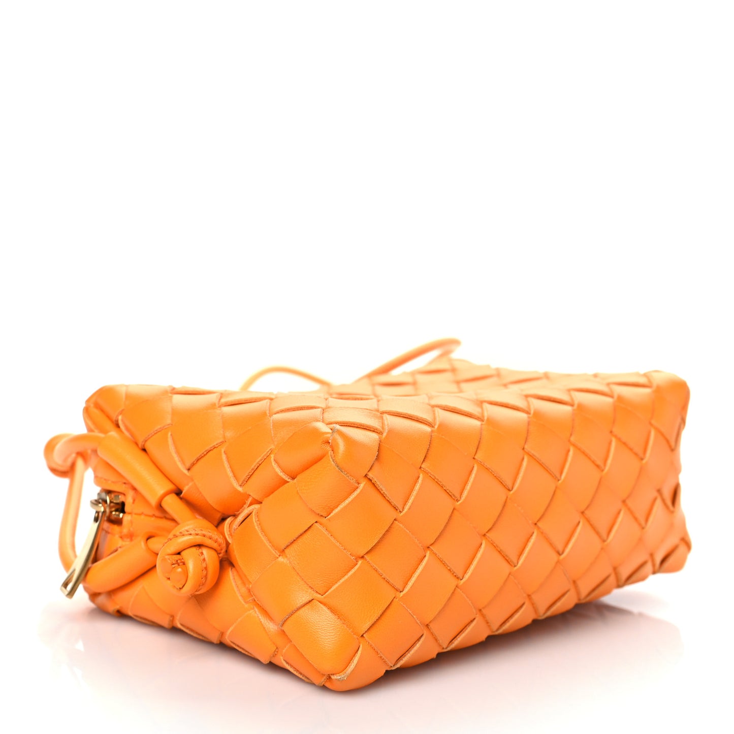 Nappa Calfskin Intrecciato Mini Looping Crossbody Tangerine