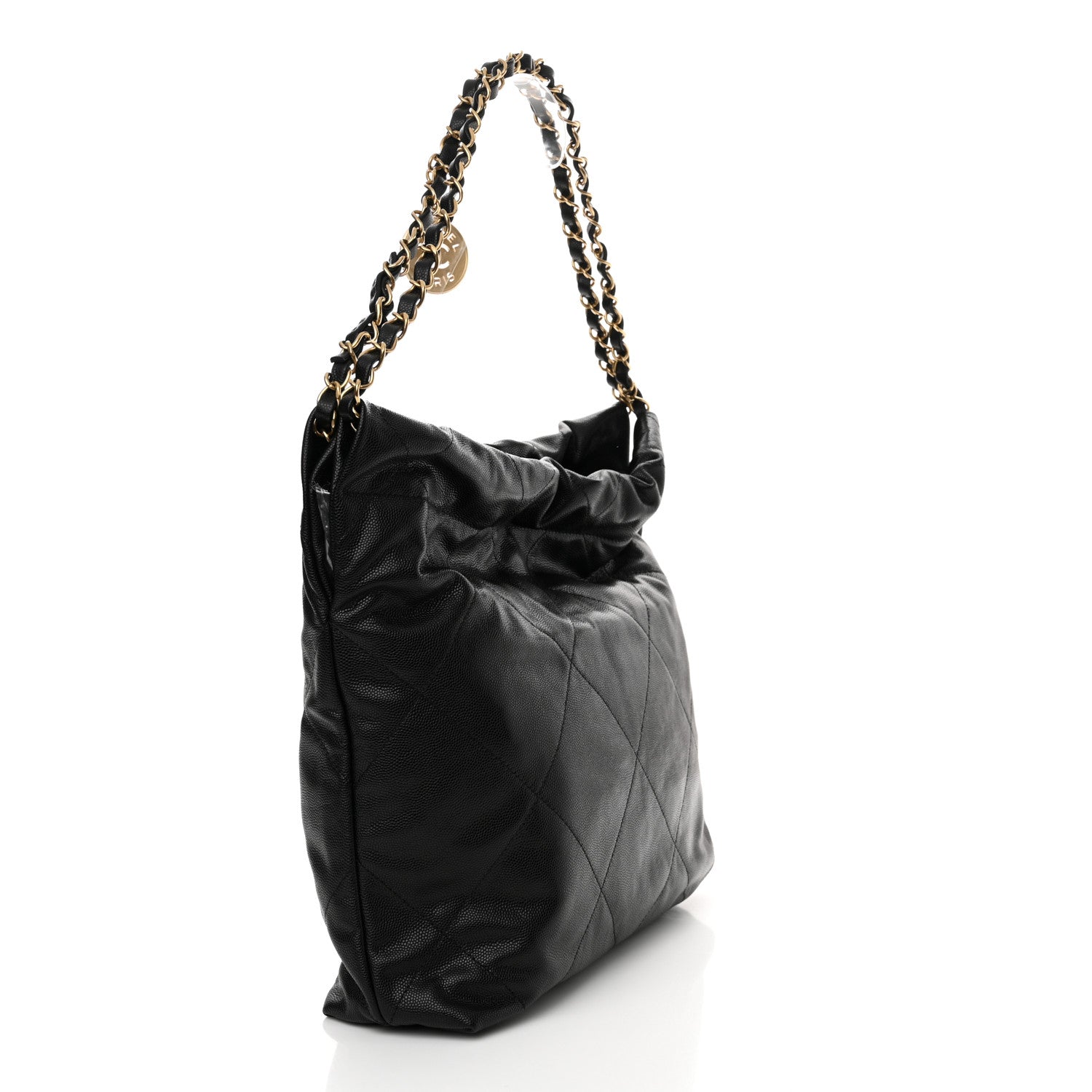 Chanel Shiny Caviar Quilted Monochrome Small Chanel 22 Black 4 of 11