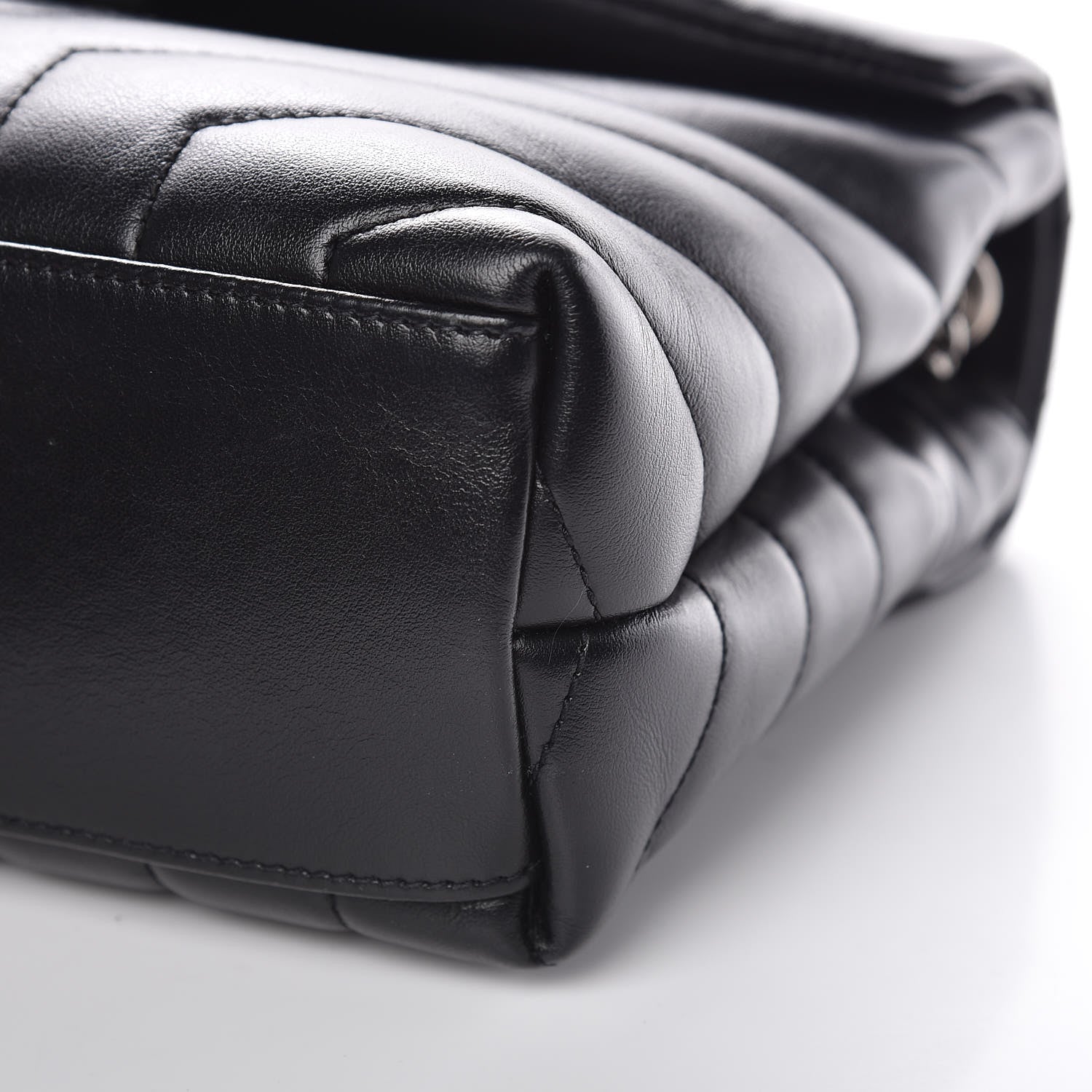Saint Laurent Calfskin Y Quilted Monogram Small Loulou Chain Satchel Black 11 of 12