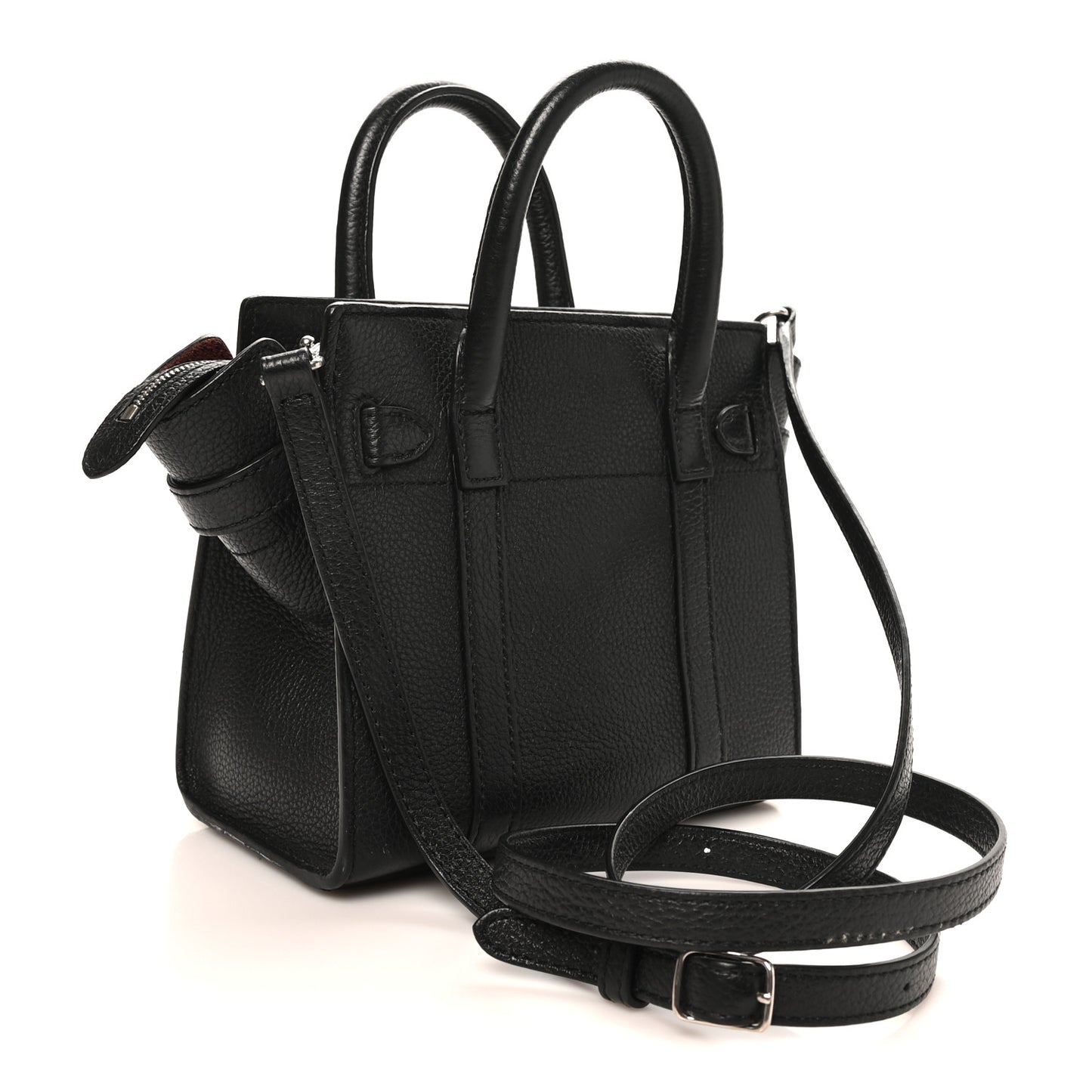 Small Classic Grain Micro Bayswater Zip Tote Black
