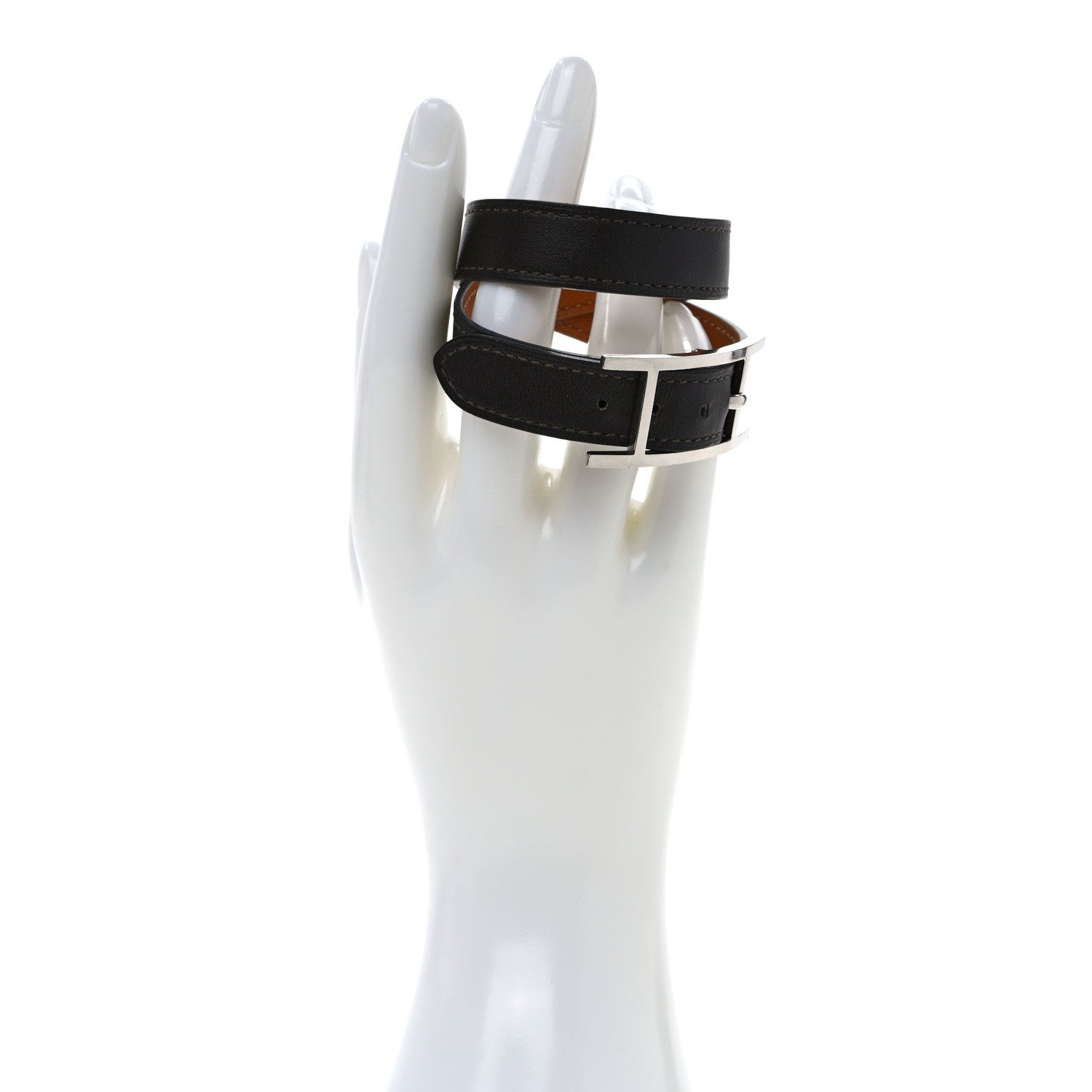 Hermes Swift Behapi Double Tour Bracelet Chocolate 2 of 4