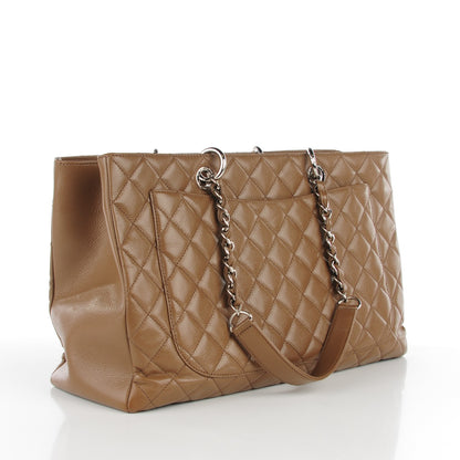 Chanel Caviar Quilted XL Grand Shopping Tote GST Dark Beige 3 of 7