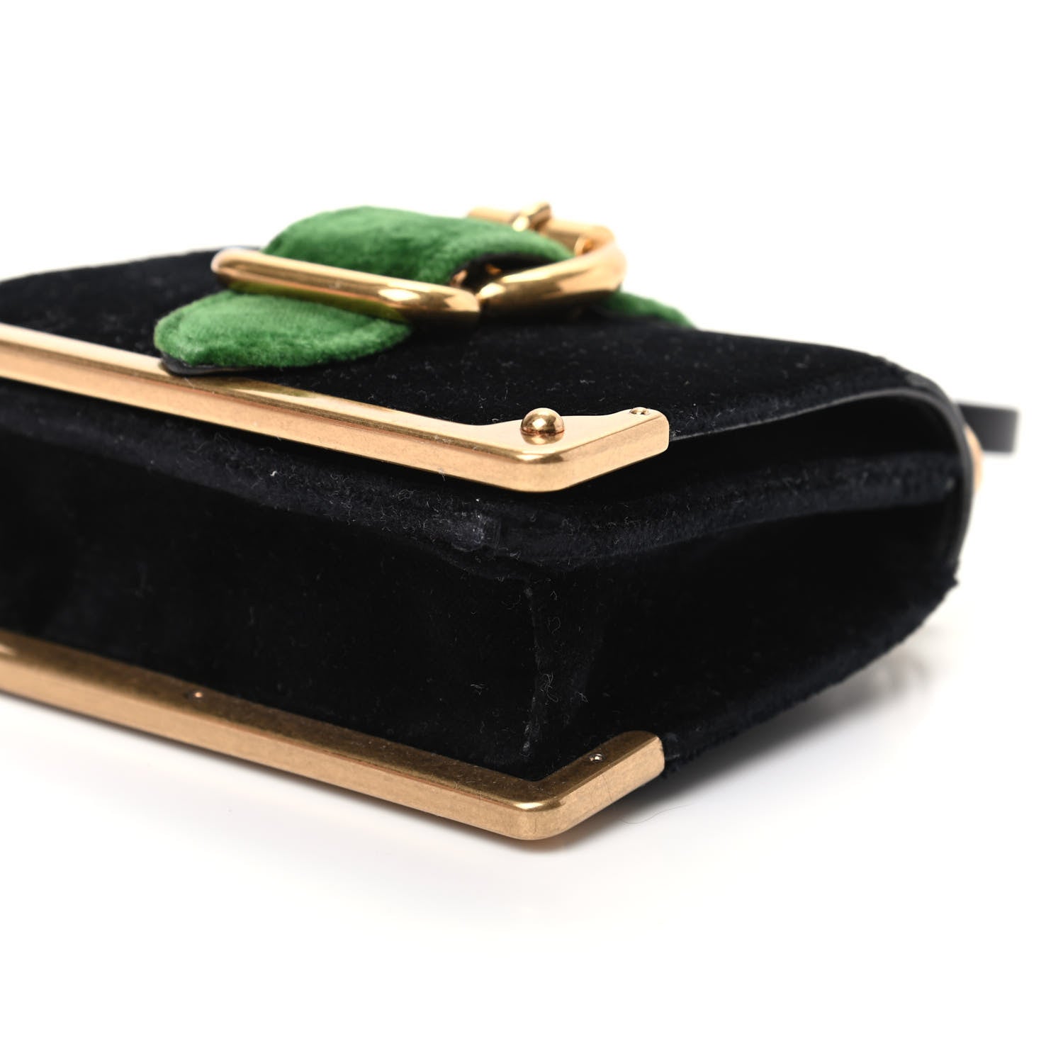 Prada Velvet City Calfskin Micro Cahier Bag Black Alloro 9 of 10