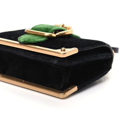 Prada Velvet City Calfskin Micro Cahier Bag Black Alloro 9 of 10