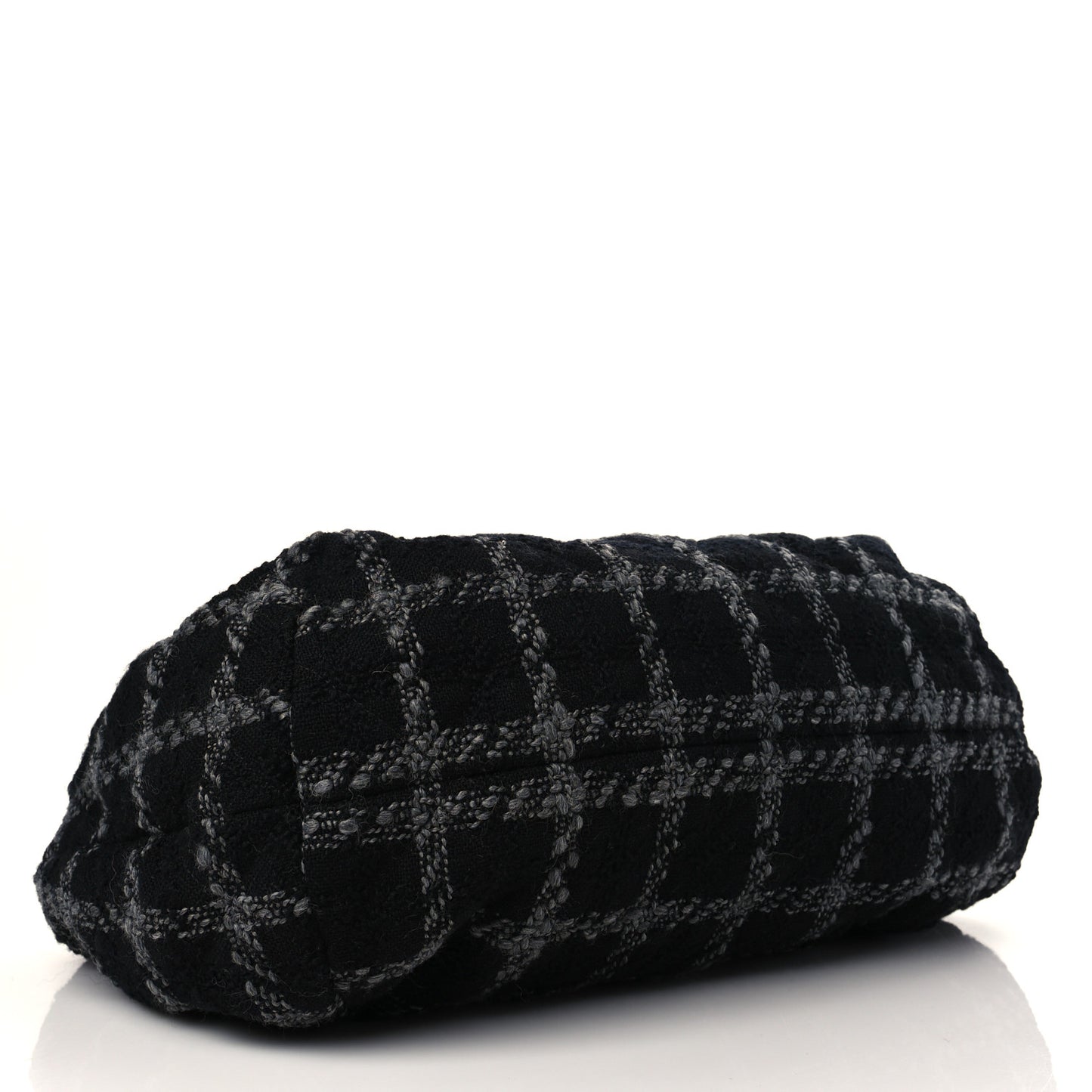 Tweed Maxi Chain Hobo Black Gray