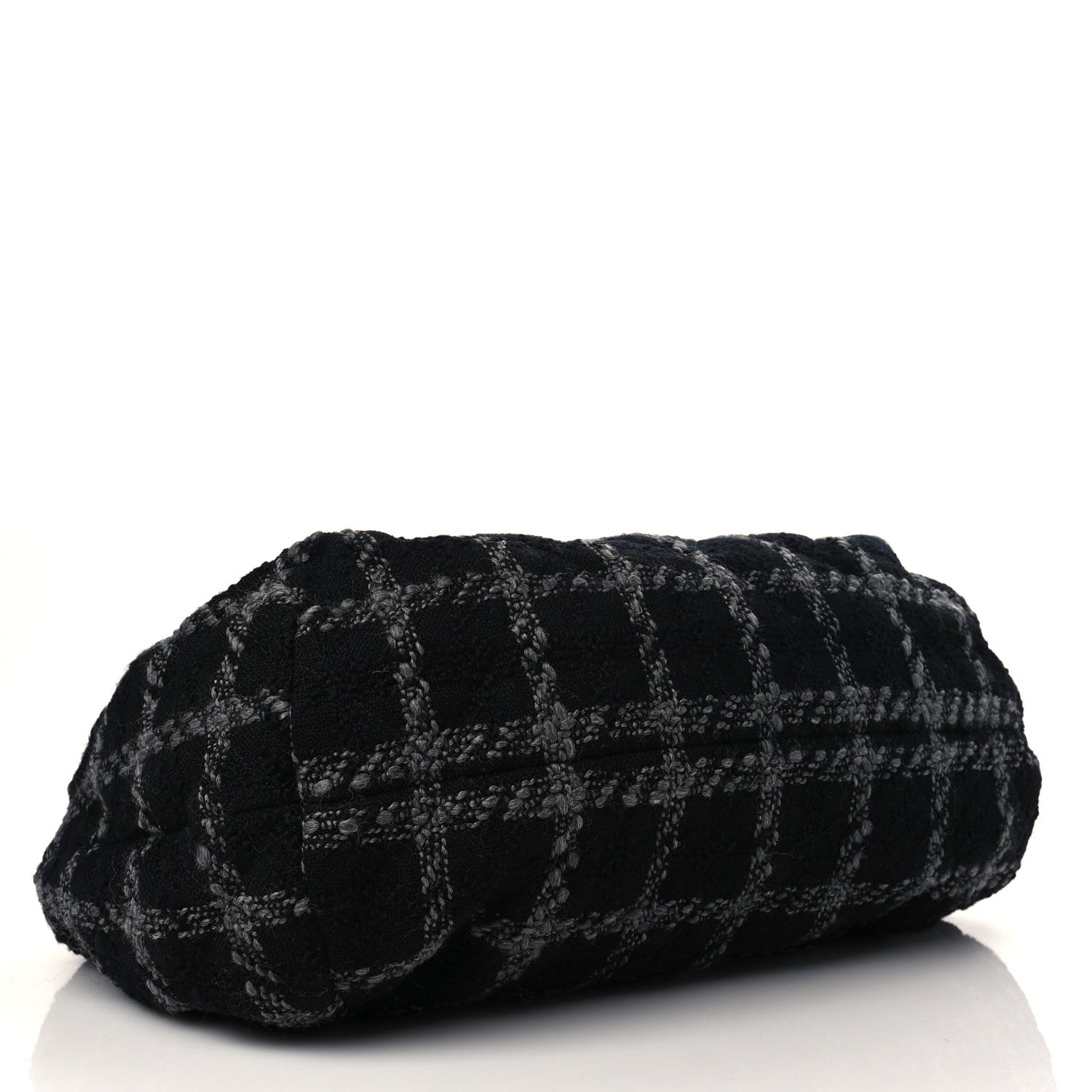 Chanel Tweed Maxi Chain Hobo Black Gray 4 of 9