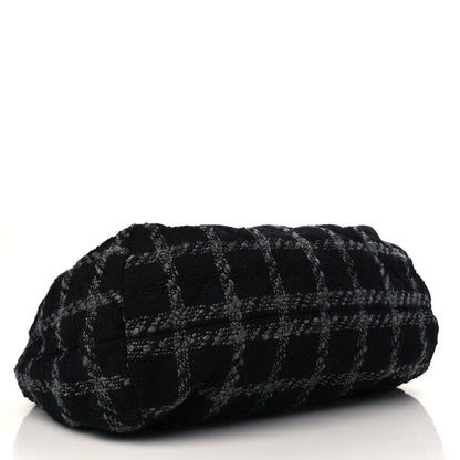Chanel Tweed Maxi Chain Hobo Black Gray 4 of 9