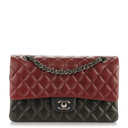 Chanel Lambskin Quilted Tri-Color Medium Double Flap Burgundy 1 of 8