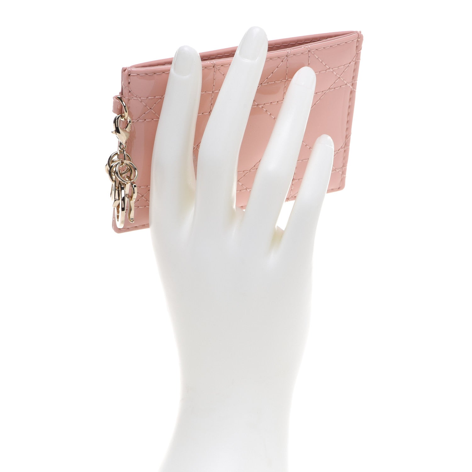 Christian Dior Patent Cannage Lady Dior Card Holder Rose Clair 2 of 10