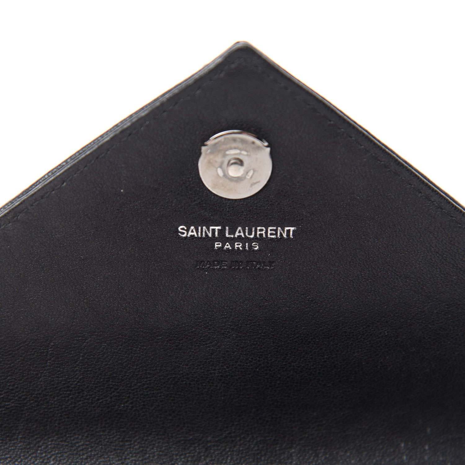 Saint Laurent Sheepskin Matelasse Chevron Monogram College Chain Wallet Black 8 of 9