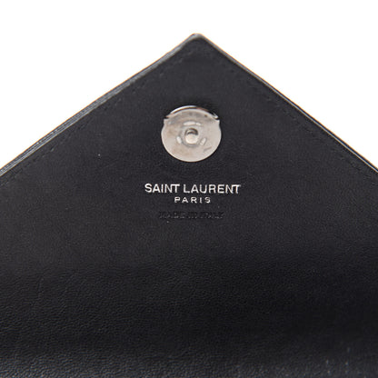 Saint Laurent Sheepskin Matelasse Chevron Monogram College Chain Wallet Black 8 of 9