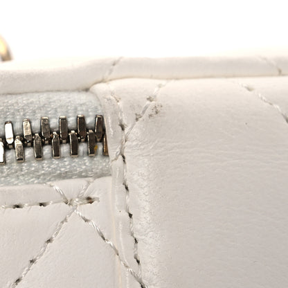 Chanel Lambskin Quilted Pearl Crush Mini Vanity Case With Chain White 11 of 13
