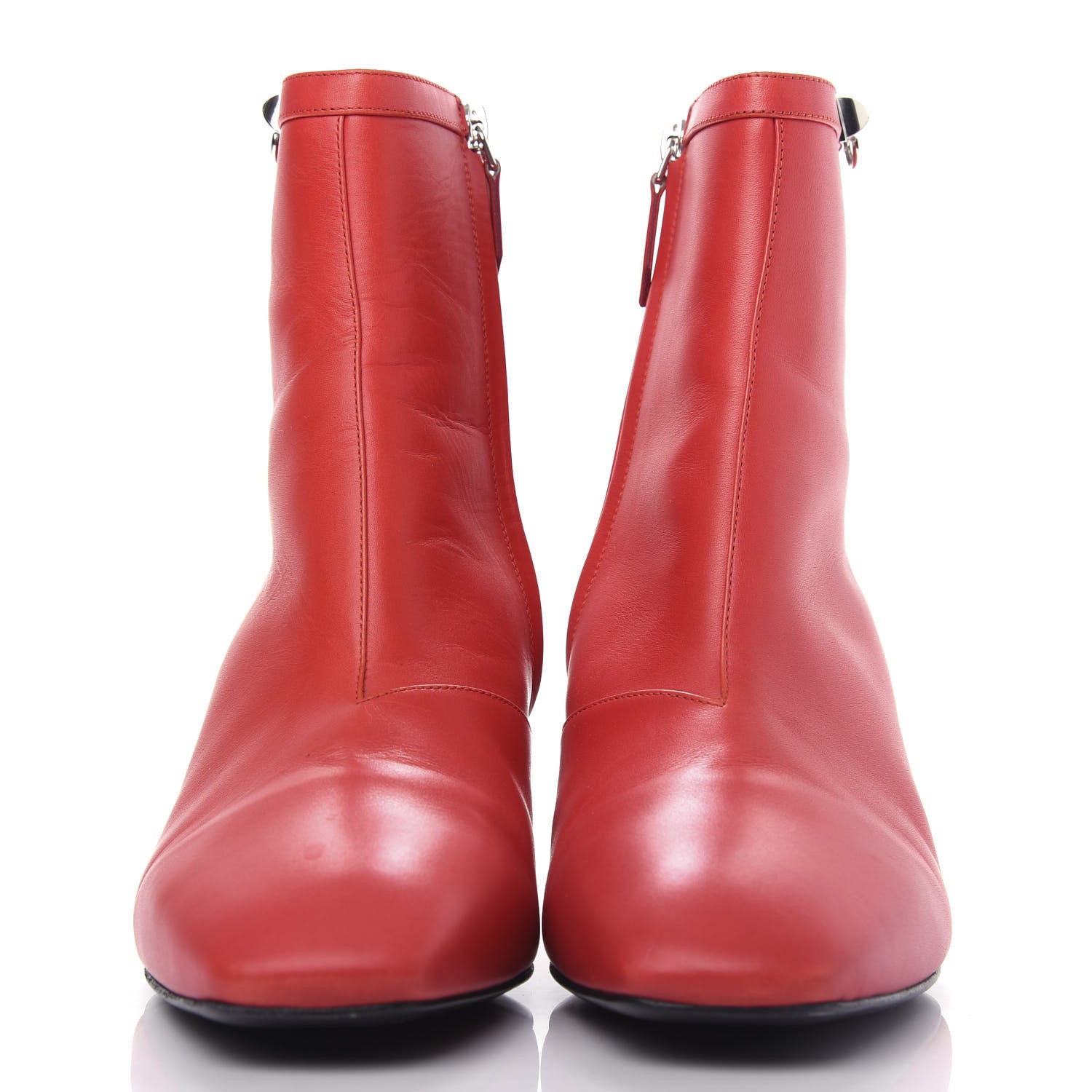 Hermes Calfskin Power Ankle Boots 38.5 Rouge Vif 2 of 11