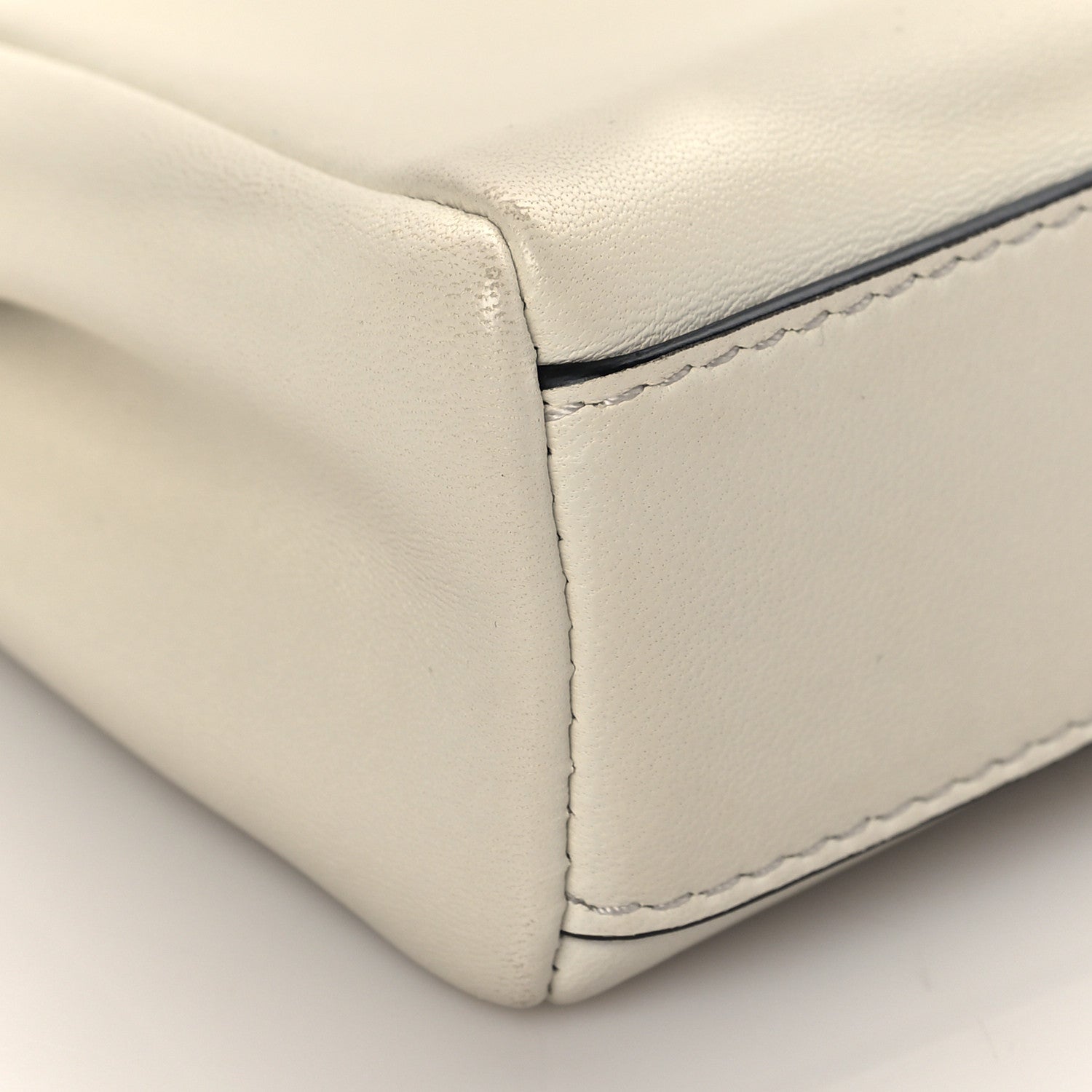 Fendi Shiny Nappa Micro Peekaboo Iconic Satchel White 8 of 11