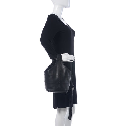 Chanel Calfskin Square Stitched Tassel Hobo Black 2 of 10