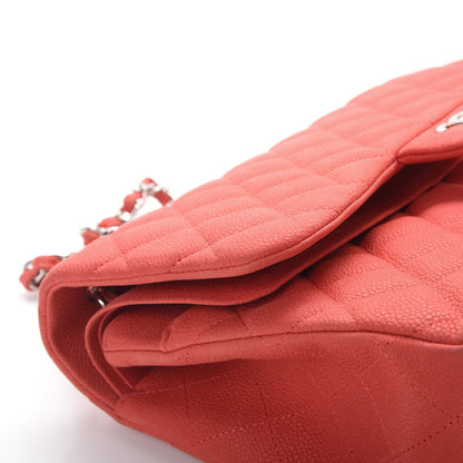 Chanel Iridescent Caviar Quilted Jumbo Double Flap Coral 15 of 15
