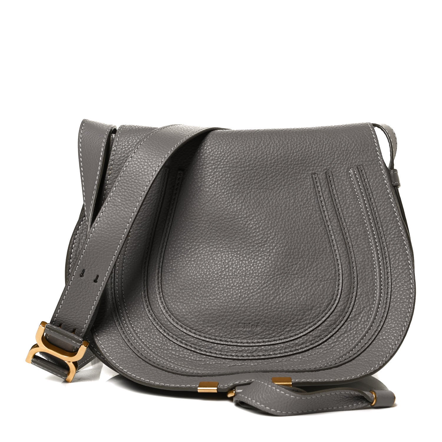 Chloe Calfskin Medium Marcie Round Crossbody Bag Cashmere Grey 1 of 8