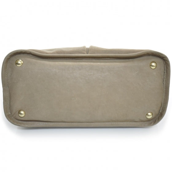 Leather Natural Beauty Tote Dark Beige