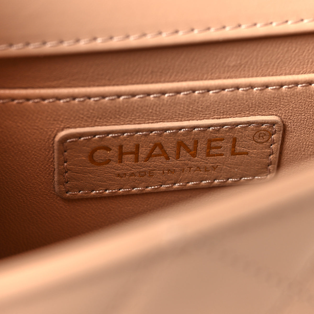Calfskin Quilted Perfect Fit Flap Beige