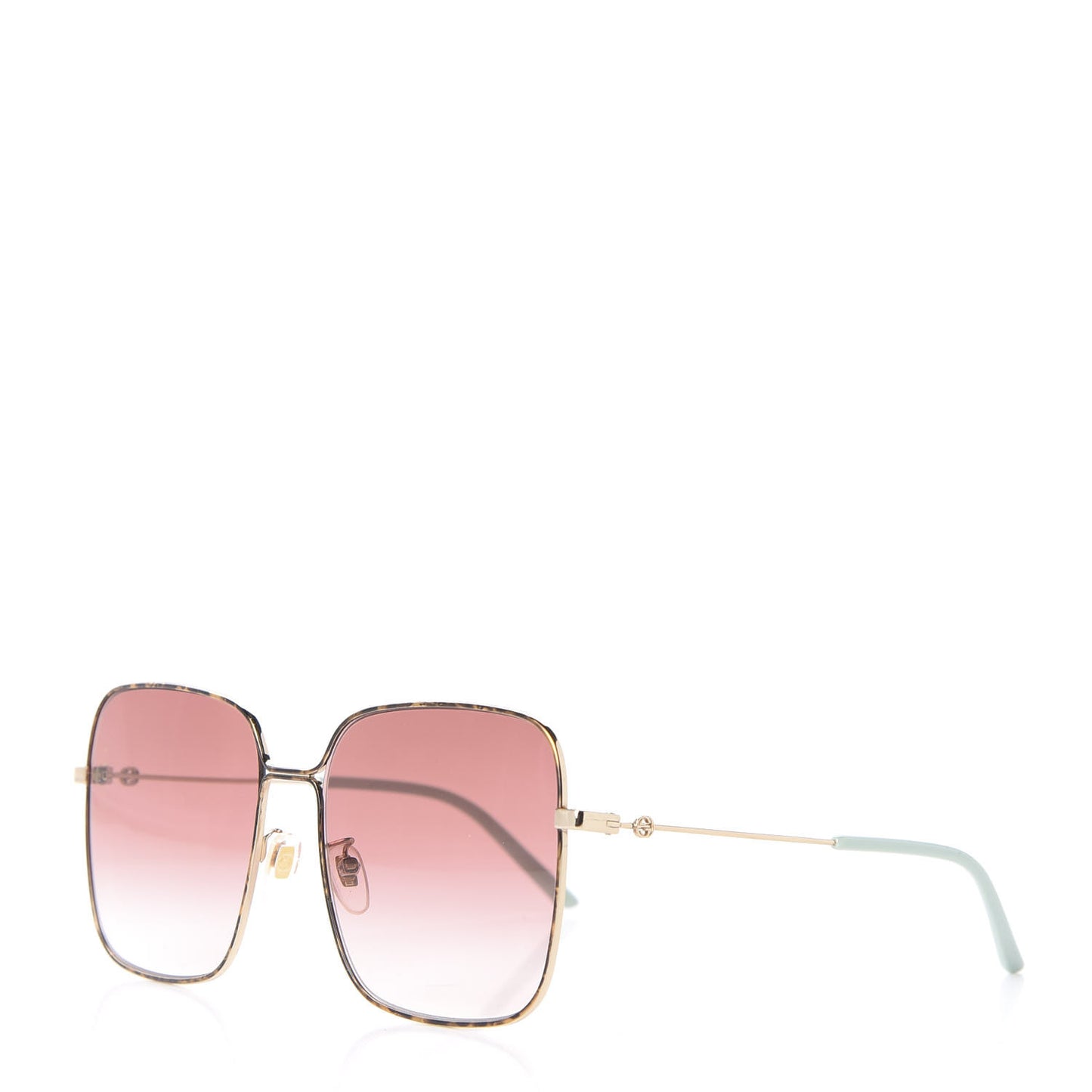 Metal Square Frame Sunglasses GG0443S Gold Pink