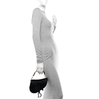 Christian Dior Satin Crystal Mini Saddle Bag Black 2 of 10