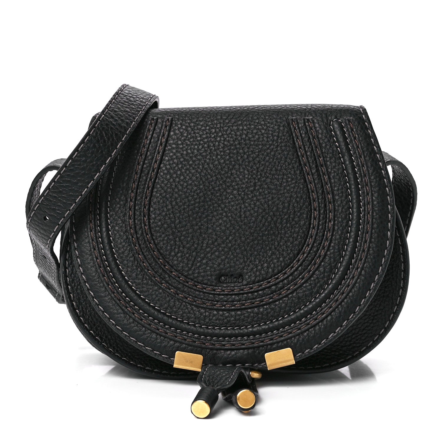 Chloe Calfskin Mini Marcie Round Crossbody Bag Black 1 of 12