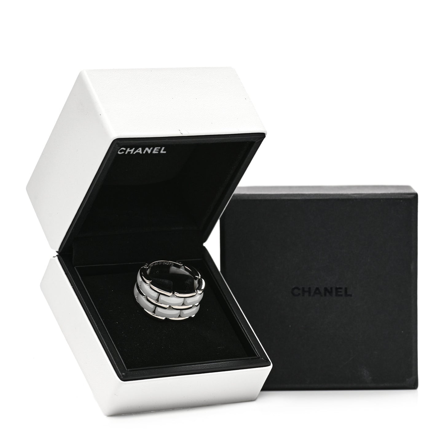 18K White Gold Ceramic Large Ultra Ring White 57 8