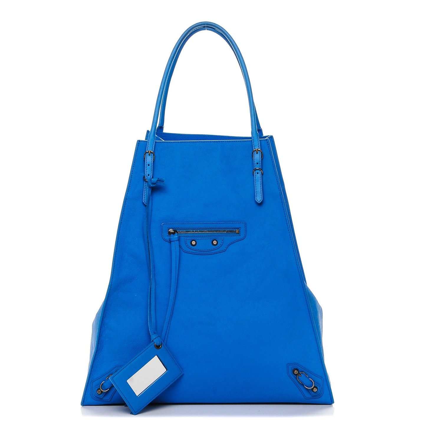 Veau Papier Basket Tote Bleu